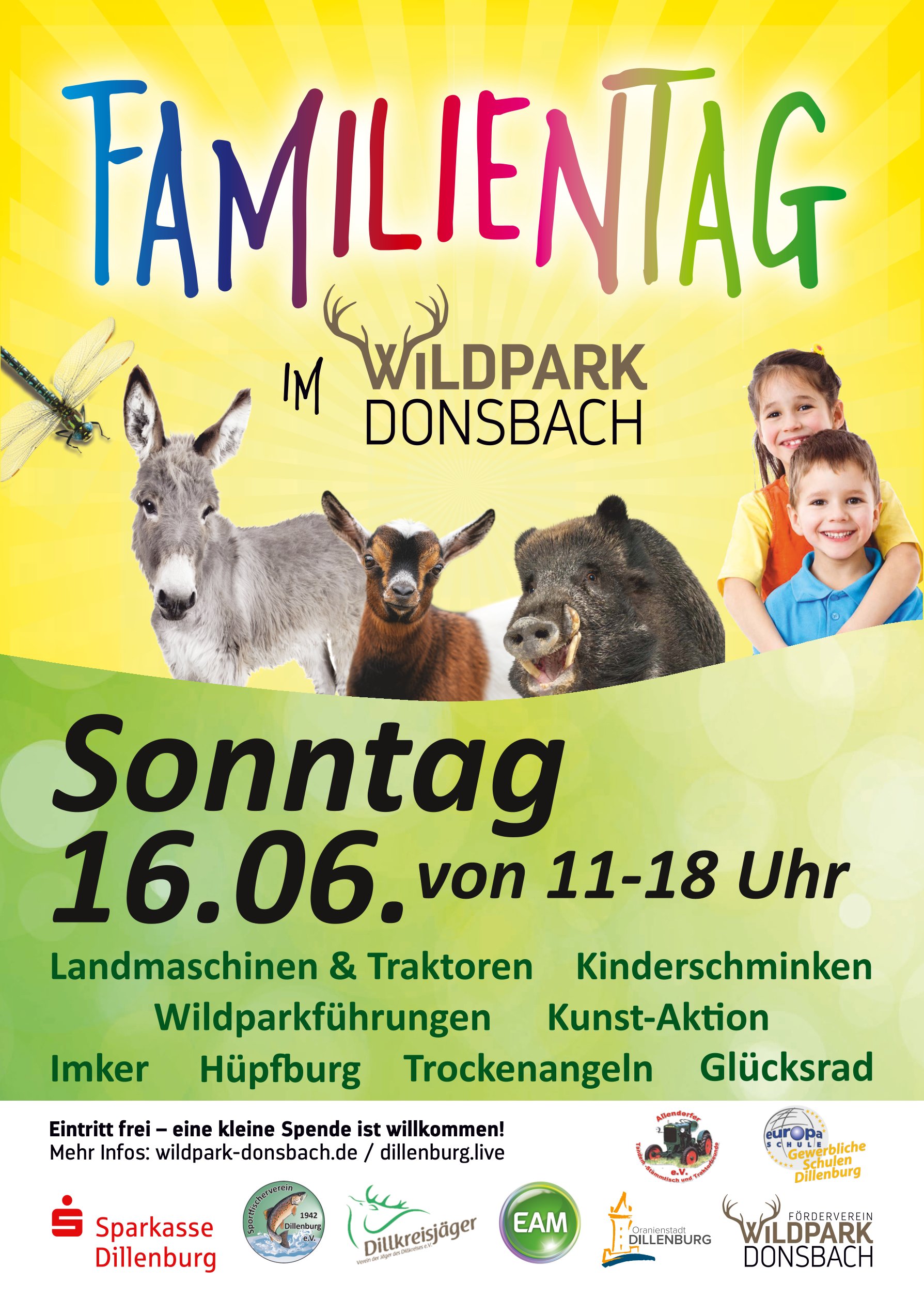 Plakat zum Familientag im Wildpark. Mit Klick aufs Bild gehts zum ganzen Artikel